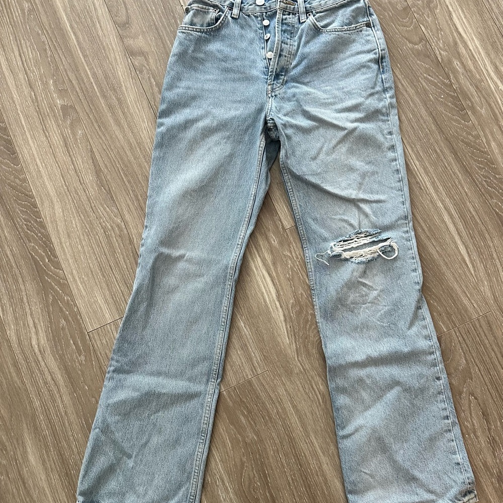 Re/Done Sky Blue High Waist Jeans